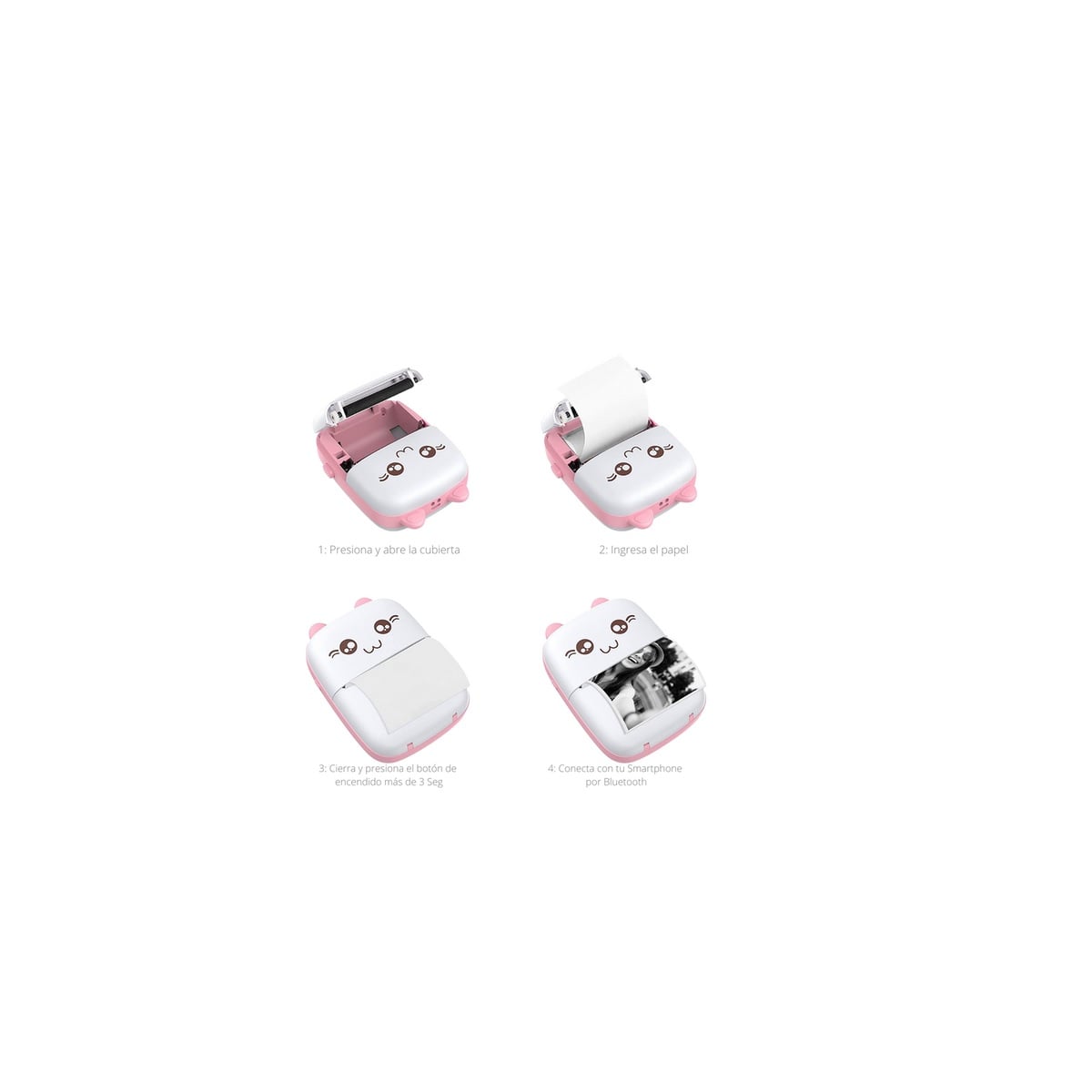 MINI IMPRESORA TÉRMICA PORTATIL RECARGABLE BLUETOOTH KAWAII - 5