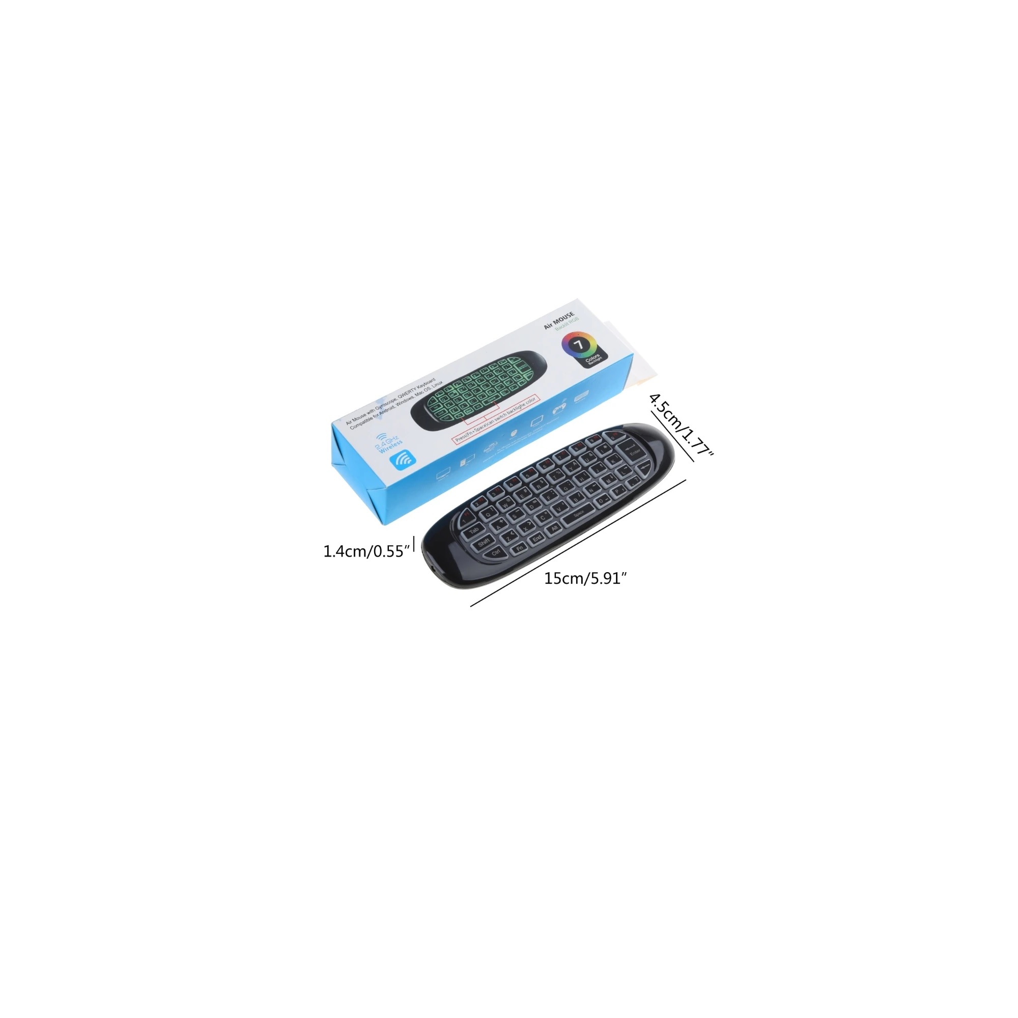 MINI TECLADO UNIVERSAL CONTROL REMOTO AIR MOUSE TV BOX SMART PC - 3