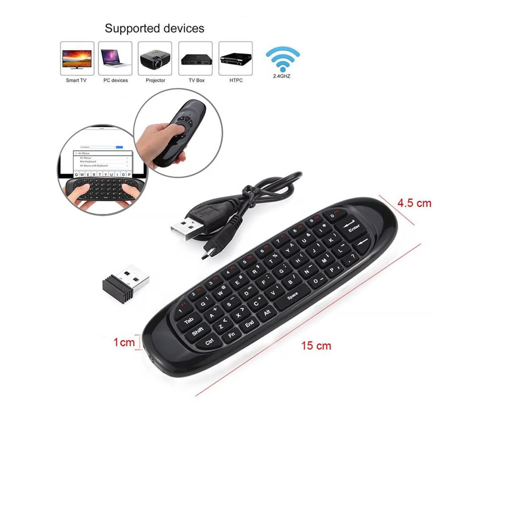 MINI TECLADO UNIVERSAL CONTROL REMOTO AIR MOUSE TV BOX SMART PC - 4
