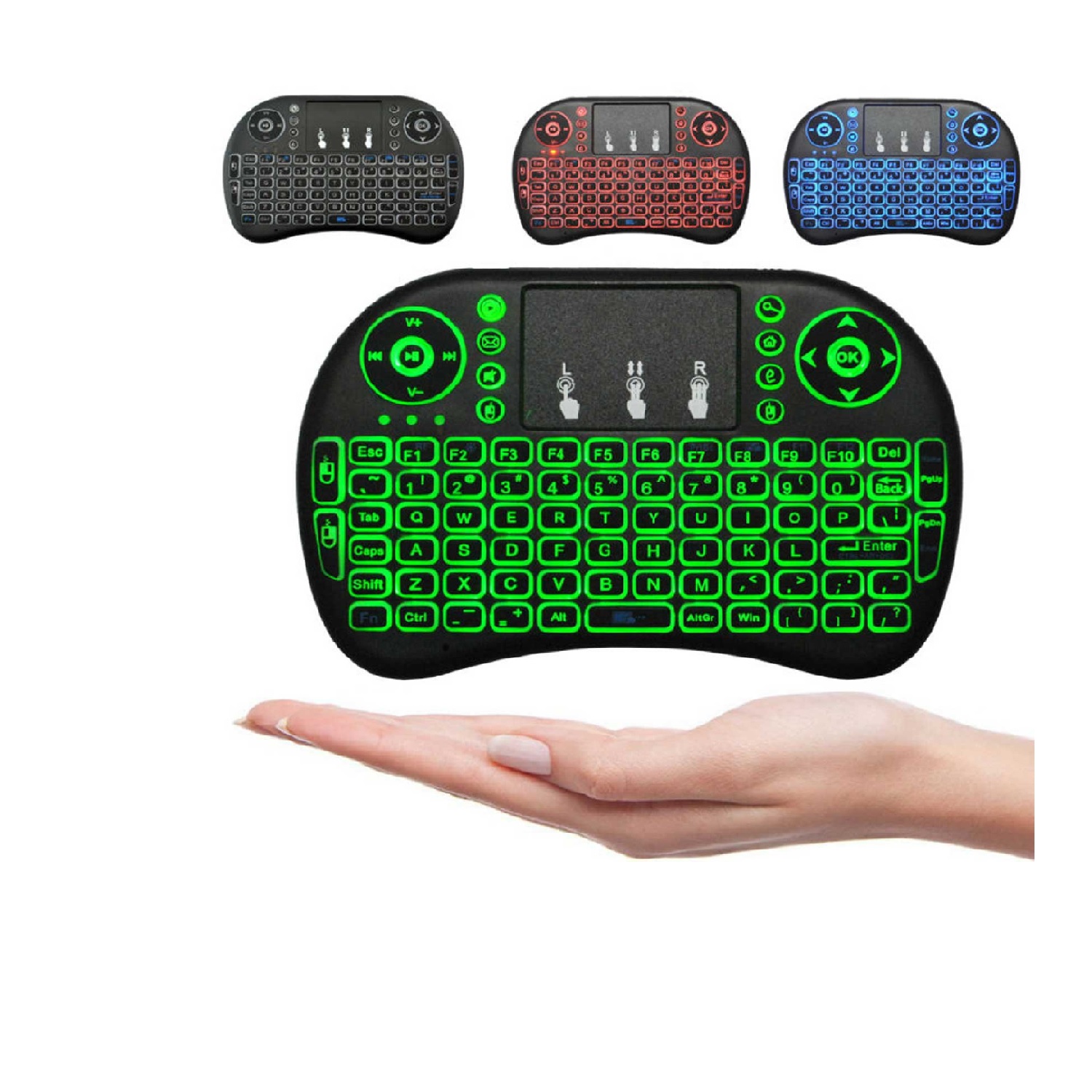 MINI TECLADO PORTATIL UNIVERSAL CONTROL REMOTO INALAMBRICO RECARGABLE TV SMART PC LAPTOP - 2
