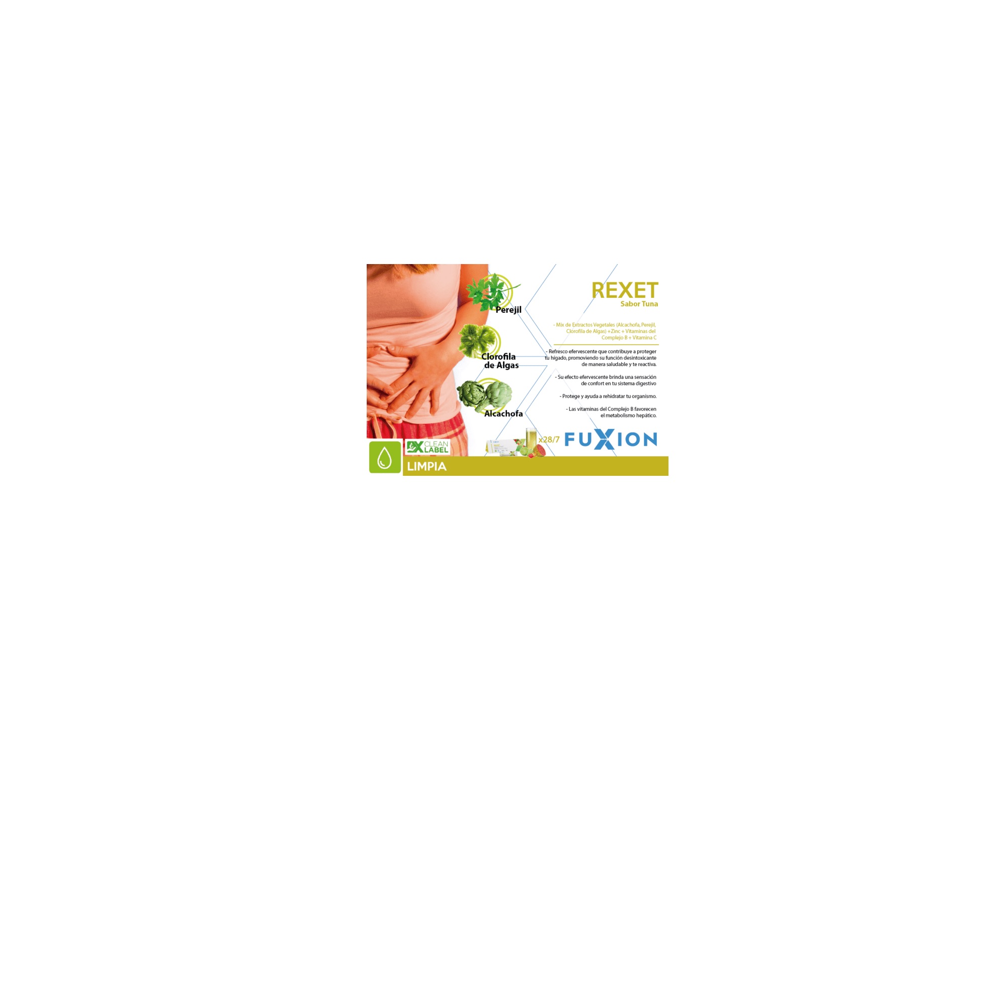 FUXION SUPLEMENTO NUTRICIONAL REXET 28 SOBRES PARA HIGADO ESTOMAGO - 4