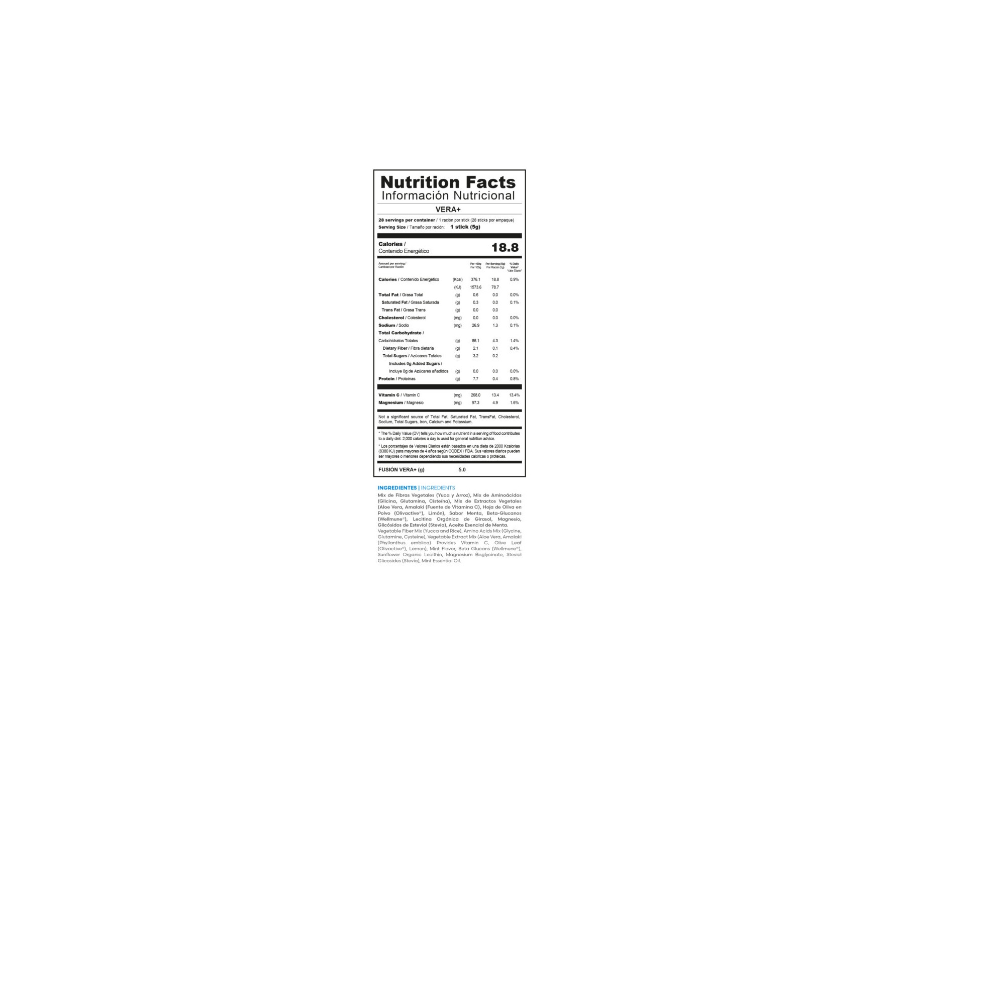 SUPLEMENTO FUXION VERA+ SISTEMA RESPIRATORIO ALOE VERA Y BETA GLUCANOS 28 SOBRES - 4