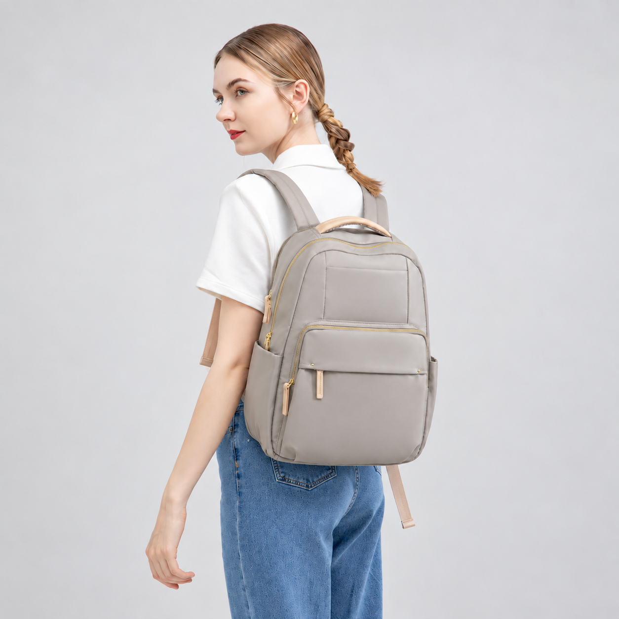 MOCHILA GENOVA CON PORTALAPTOP HASTA 15' GRIS - 4