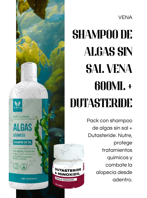 PACK SHAMPOO DE ALGAS SIN SAL VENA 600ML + DUTASTERIDE - 4