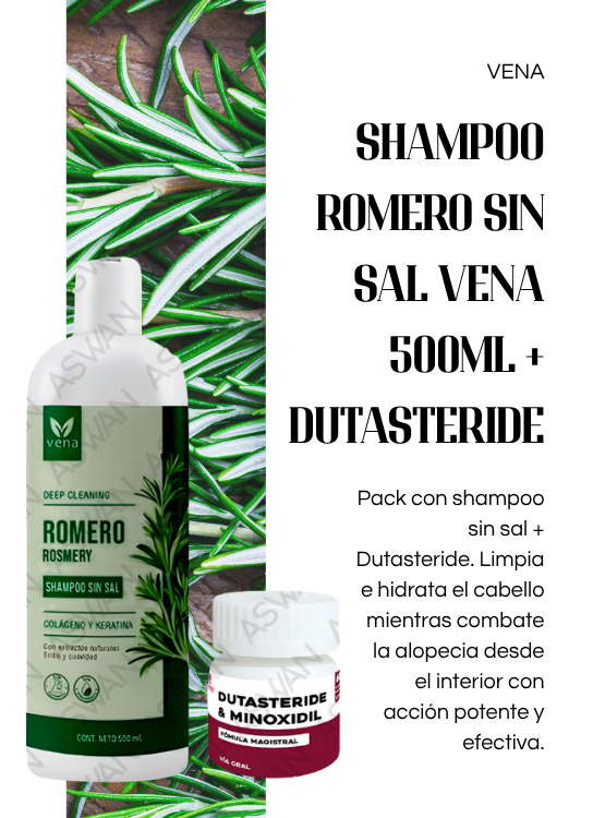 PACK SHAMPOO ROMERO SIN SAL VENA 500ML + DUTASTERIDE - 4