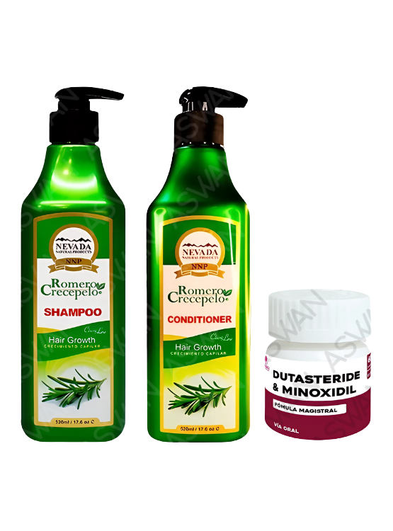 PACK SHAMPOO + ACONDICIONADOR ROMERO CRECEPELO 520ML + DUTASTERIDE - 1