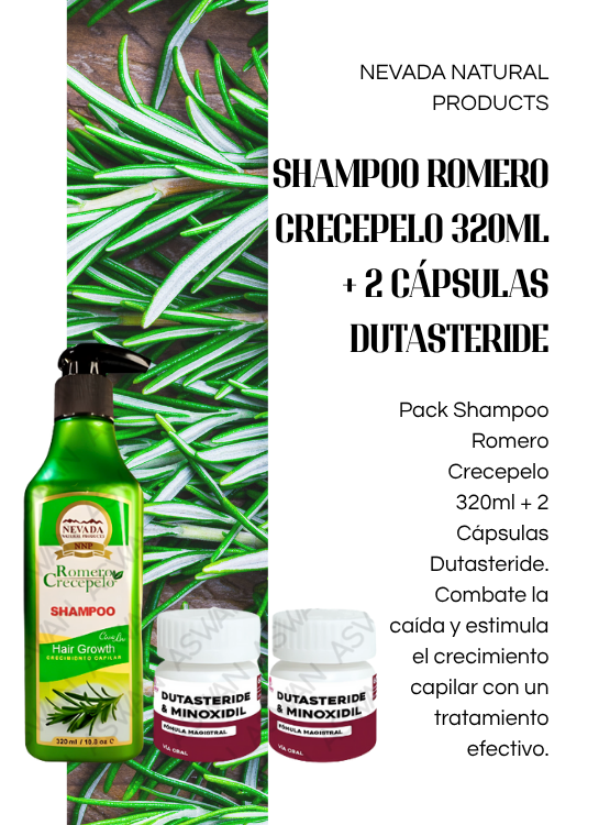 PACK SHAMPOO ROMERO CRECEPELO 320ML + 2 CÁPSULAS DUTASTERIDE - 4