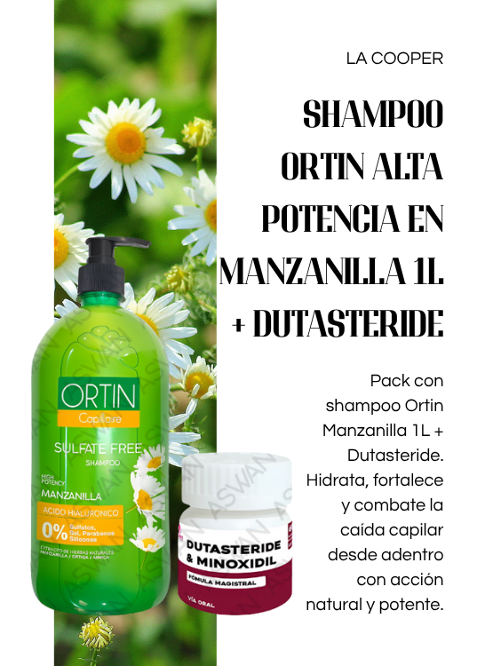 PACK SHAMPOO ORTIN ALTA POTENCIA EN MANZANILLA 1L + DUTASTERIDE - 4