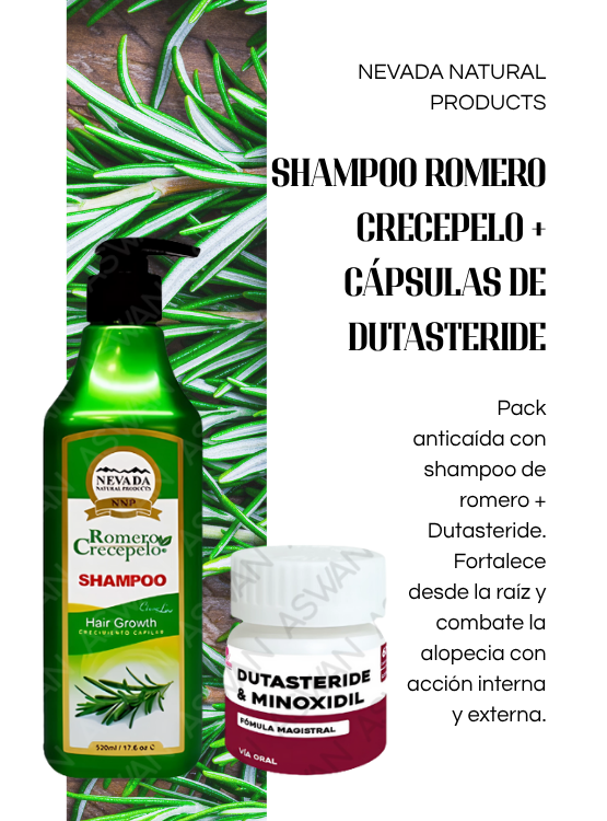 PACK SHAMPOO ROMERO CRECEPELO 520ML + DUTASTERIDE - 4