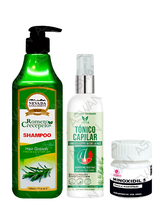 PACK SHAMPOO ROMERO 520ML + TÓNICO CAPILAR ROMERO + MINOXIDIL 5MG CAPS 60 - 1