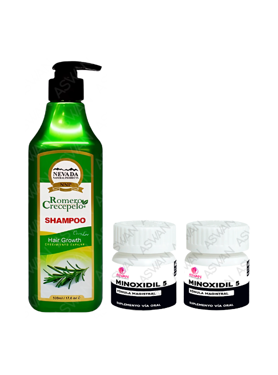 PACK SHAMPOO ROMERO CRECEPELO 520ML + 2 MINOXIDIL 5MG CAPS 60 - 1