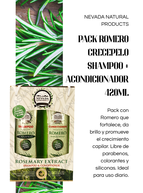 PACK ROMERO CRECEPELO SHAMPOO + ACONDICIONADOR 420ML - 4