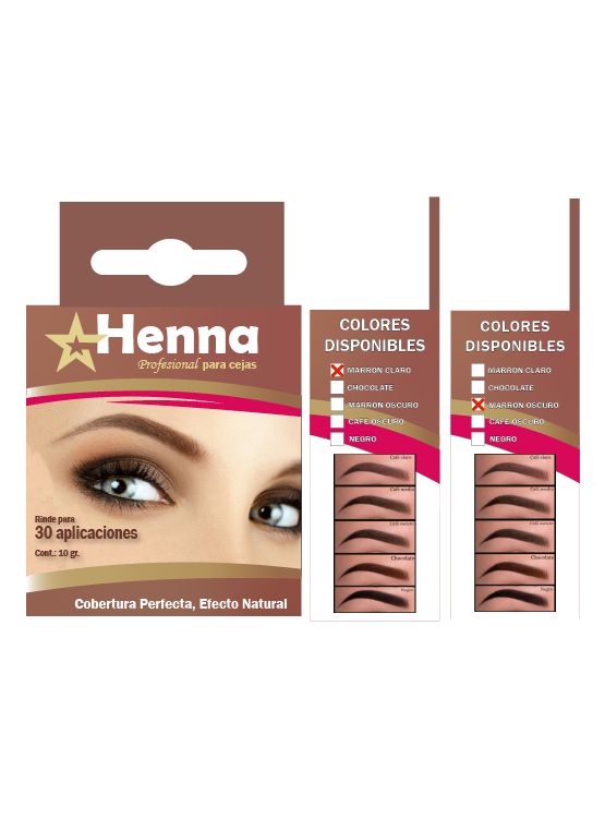 KIT DE 2 CEJAS MARRON CLARO + CEJAS MARRÓN OSCURO - HENNA - 1