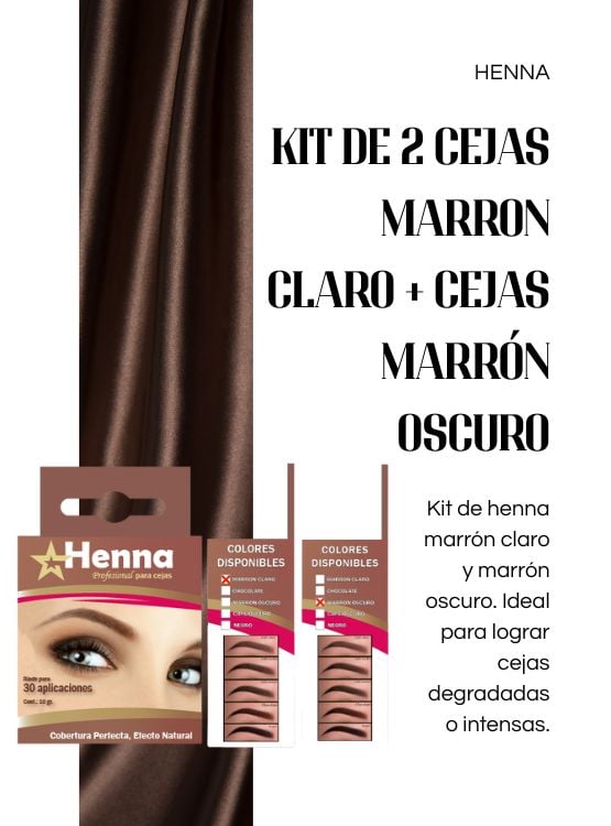 KIT DE 2 CEJAS MARRON CLARO + CEJAS MARRÓN OSCURO - HENNA - 2