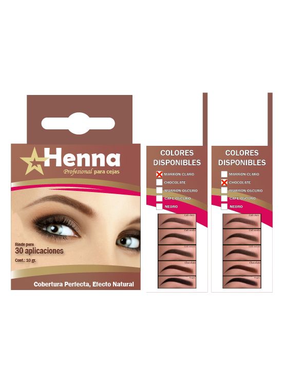 KIT DE 2 CEJAS MARRON CLARO + CEJAS CHOCOLATE - HENNA - 1