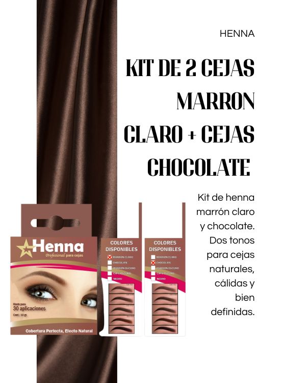 KIT DE 2 CEJAS MARRON CLARO + CEJAS CHOCOLATE - HENNA - 2