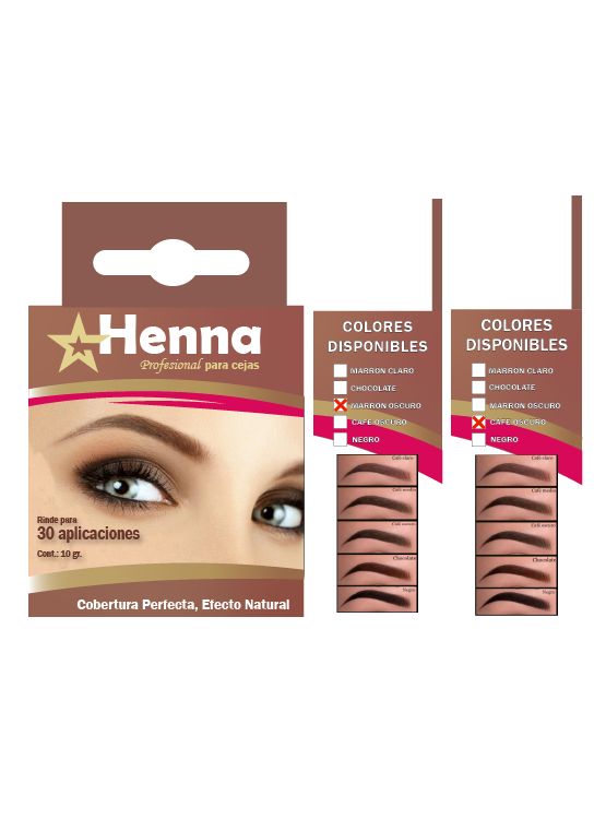 KIT DE 2 CEJAS MARRÓN OSCURO + CEJAS CAFÉ OSCURO - HENNA - 1