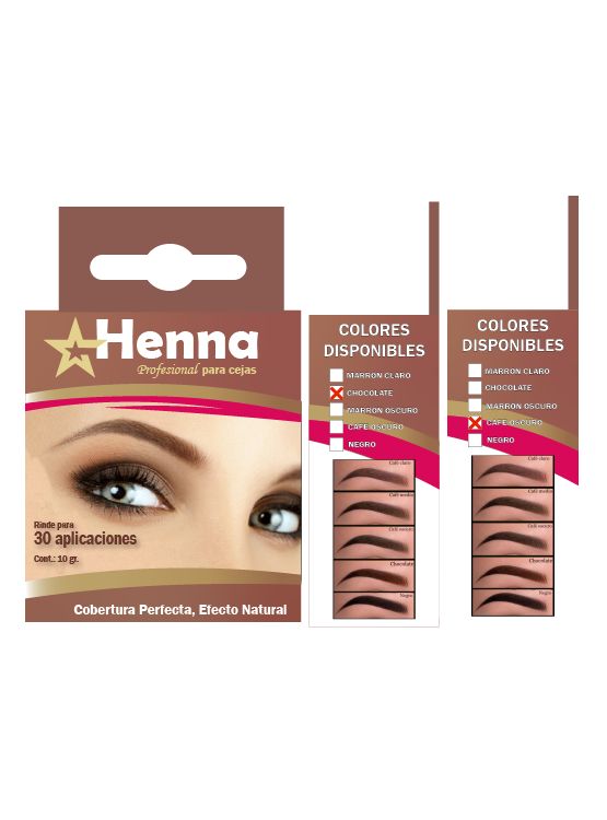 KIT DE 2 CEJAS CHOCOLATE + CEJAS CAFÉ OSCURO - HENNA - 1
