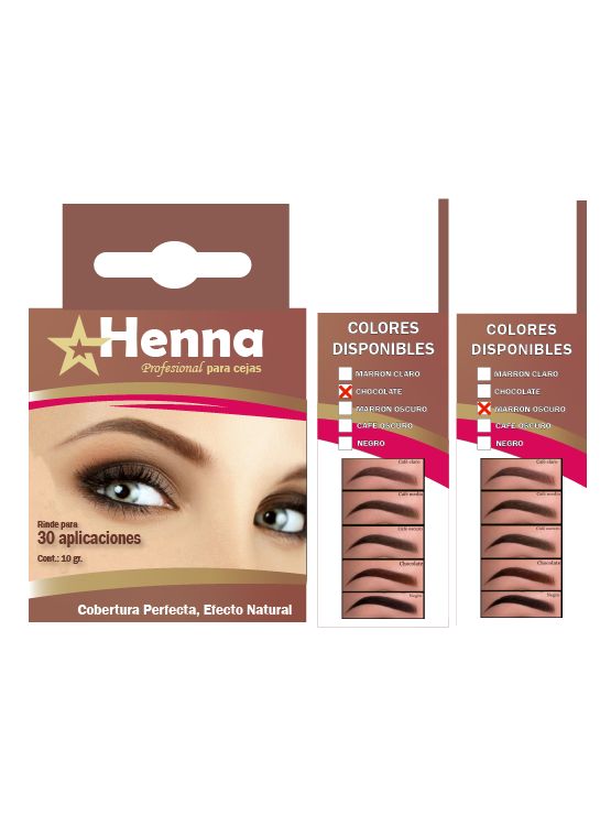KIT DE 2 CEJAS CHOCOLATE + CEJAS MARRÓN OSCURO - HENNA - 1