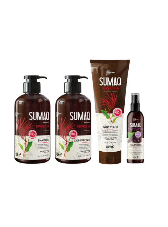 KIT DE KIWICHA - SHAMPOO + ACONDICIONADOR + MASCARILLA + MAIZ MORADO - SUMAQ - 1