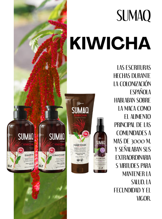 KIT DE KIWICHA - SHAMPOO + ACONDICIONADOR + MASCARILLA + MAIZ MORADO - SUMAQ - 6