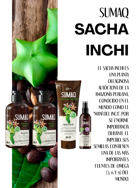 KIT DE SACHA INCHI - SHAMPOO + ACONDICIONADOR + MASCARILLA + MAIZ MORADO - SUMAQ - 6