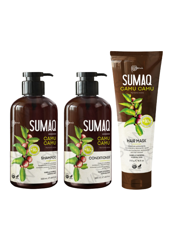KIT DE CAMU CAMU - SHAMPOO + ACONDICIONADOR + MASCARILLA- SUMAQ - 1