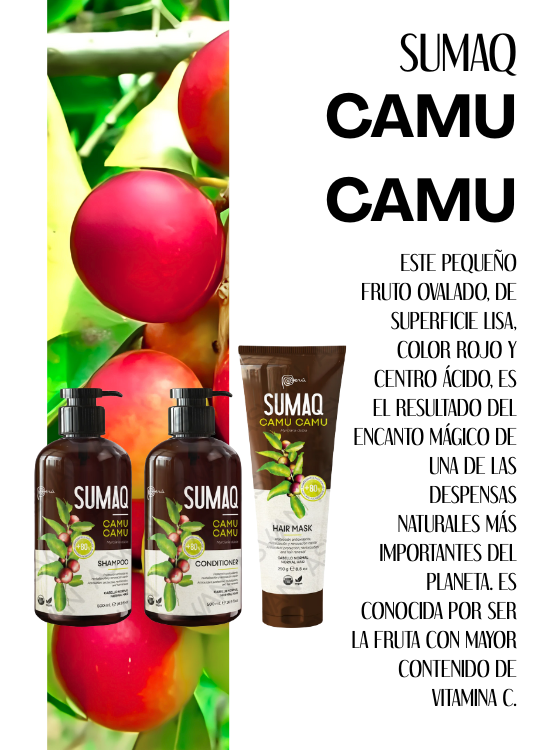 KIT DE CAMU CAMU - SHAMPOO + ACONDICIONADOR + MASCARILLA- SUMAQ - 5