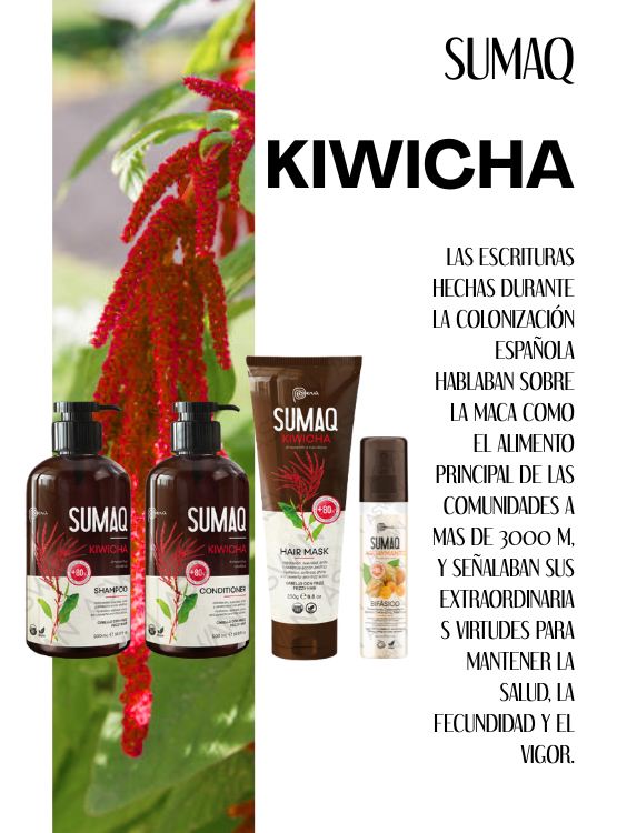 KIT DE KIWICHA - SHAMPOO + ACONDICIONADOR + MASCARILLA + BIFASICO - SUMAQ - 6