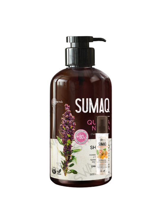 KIT DE QUINUA NEGRA - SHAMPOO + ACONDICIONADOR + MASCARILLA + ACEITE + BIFASICO + MAIZ MORADO - SUMAQ - 2