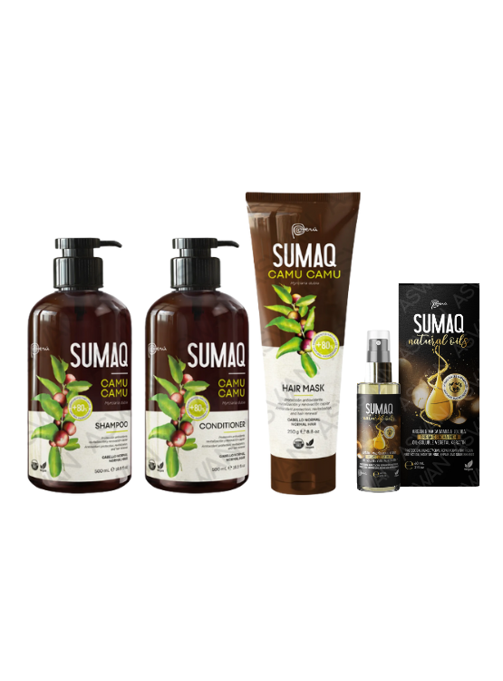 KIT DE CAMU CAMU - SHAMPOO + ACONDICIONADOR + MASCARILLA + ACEITE - SUMAQ - 1