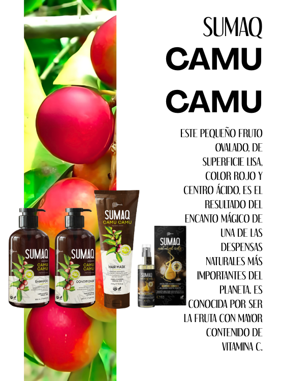 KIT DE CAMU CAMU - SHAMPOO + ACONDICIONADOR + MASCARILLA + ACEITE - SUMAQ - 6