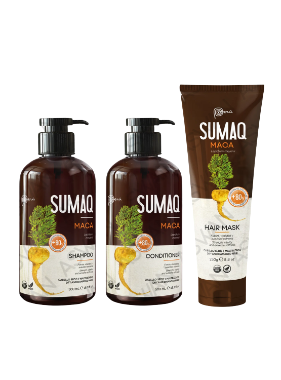 KIT DE ANCESTRAL MACA - SHAMPOO + ACONDICIONADOR + MASCARILLA- SUMAQ - 1