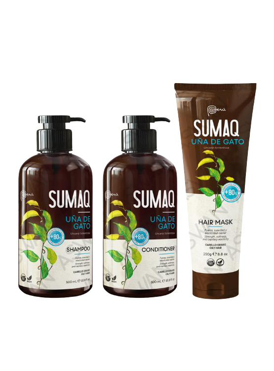 KIT DE UĂA DE GATO - SHAMPOO + ACONDICIONADOR + MASCARILLA- SUMAQ - 1