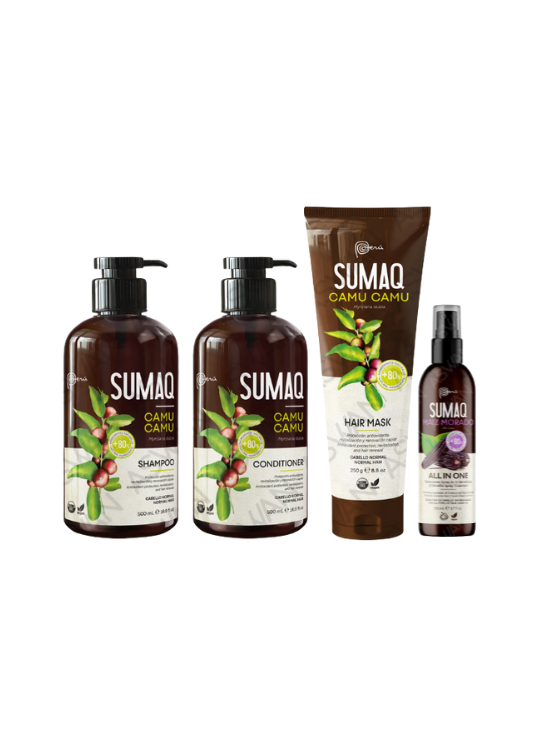 KIT DE CAMU CAMU - SHAMPOO + ACONDICIONADOR + MASCARILLA + MAIZ MORADO - SUMAQ - 1