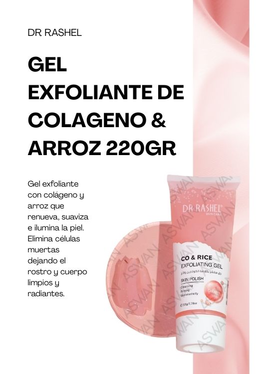 GEL EXFOLIANTE DE COLAGENO Y ARROZ 220GR - DR RASHEL - 2