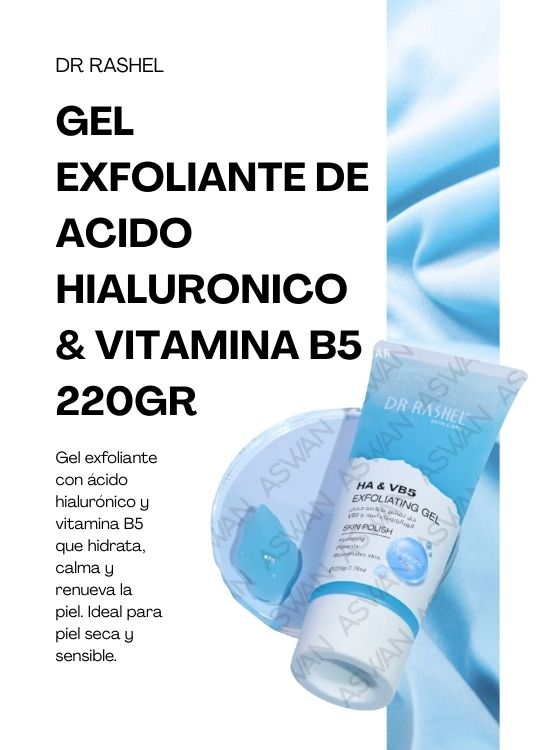 GEL EXFOLIANTE DE ACIDO HIALURONICO Y VITAMINA B5 220GR - DR RASHEL - 2