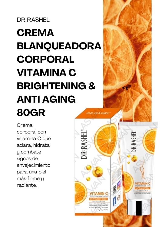 CREMA BLANQUEADORA CORPORAL VITAMINA C BRIGHTENING Y ANTI AGING 80GR - DR RASHEL - 2