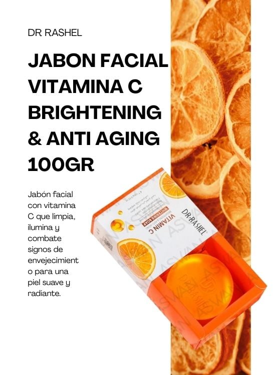 JABON FACIAL VITAMINA C BRIGHTENING Y ANTI AGING 100GR - DR RASHEL - 2