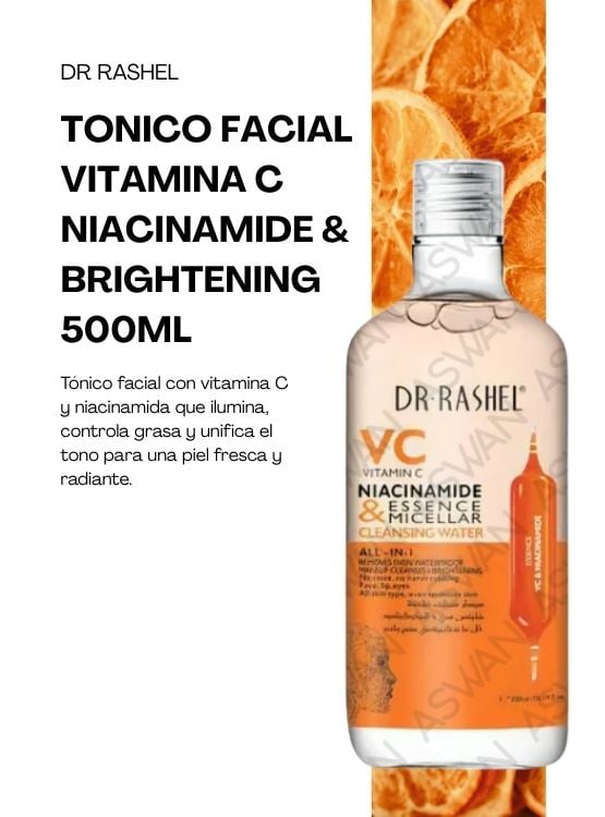 TONICO FACIAL VITAMINA C NIACINAMIDE Y BRIGHTENING 500ML - DR RASHEL - 2