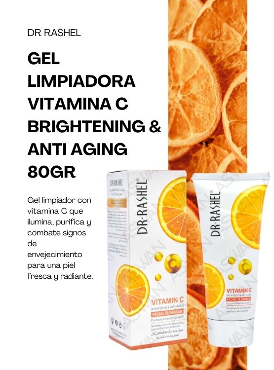 GEL LIMPIADORA VITAMINA C BRIGHTENING Y ANTI AGING 80GR - DR RASHEL - 2