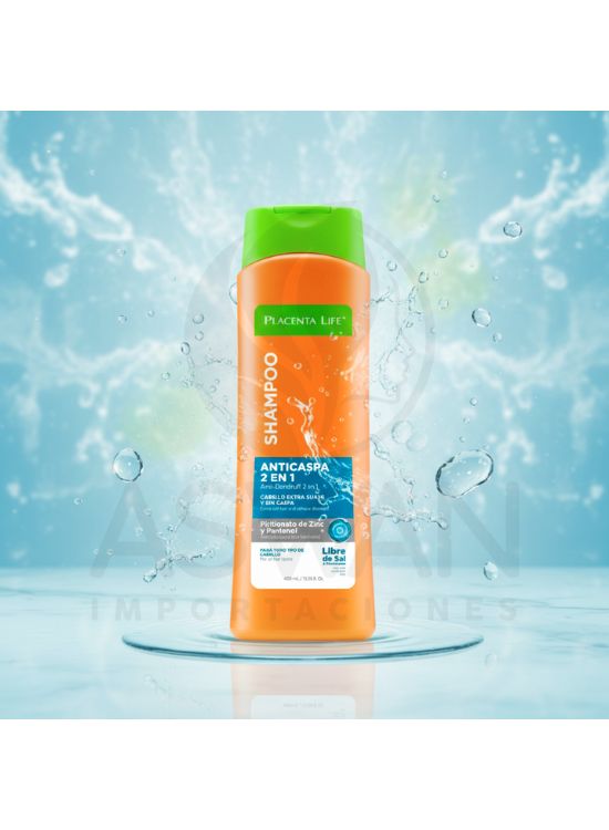 SHAMPOO ANTICASPA 2 EN 1 400 ML - PLACENTA LIFE - 3