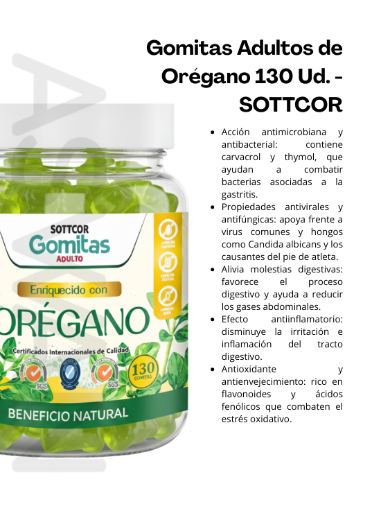 GOMITAS ADULTOS DE ORÉGANO 130 UD. - SOTTCOR - 2