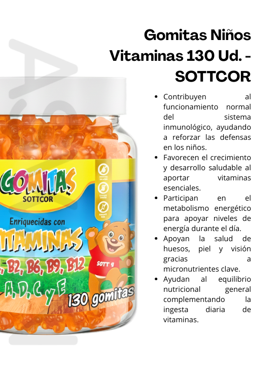 GOMITAS NIÑOS VITAMINAS 130 UD. - SOTTCOR - 2