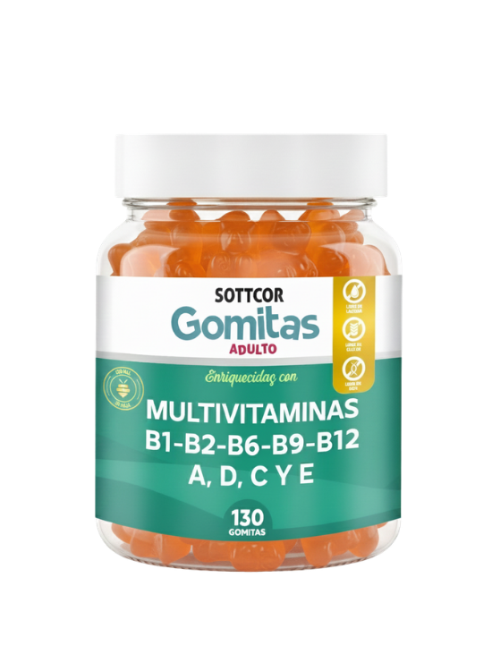 GOMITAS ADULTOS DE MULTIVITAMINAS 130 UD. - SOTTCOR - 1