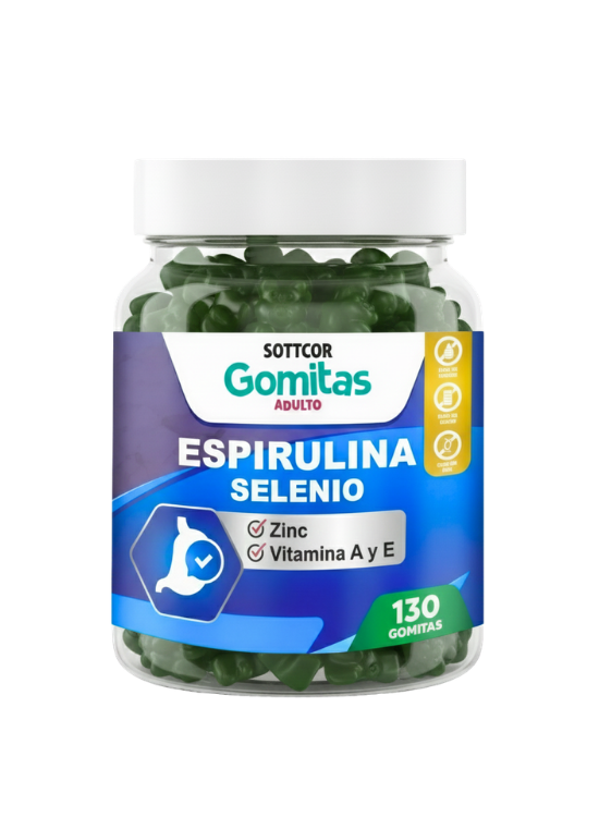 GOMITAS ADULTOS DE ESPIRULINA 130 UD. - SOTTCOR - 1