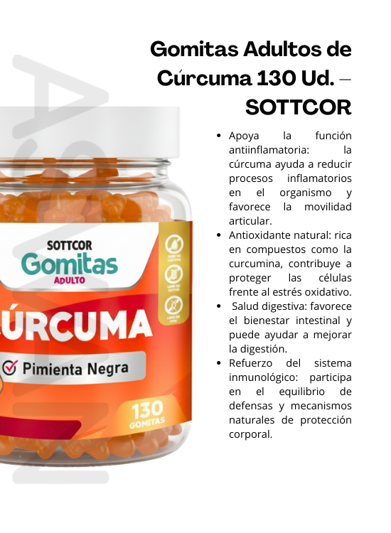 GOMITAS ADULTOS DE CÚRCUMA 130 UD. – SOTTCOR - 2