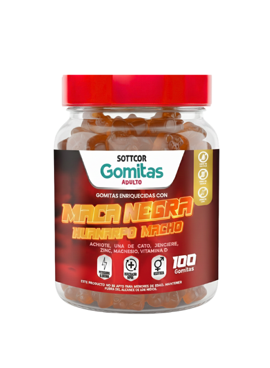 GOMITAS ADULTOS DE MACA NEGRA 130 UD. - SOTTCOR - 1
