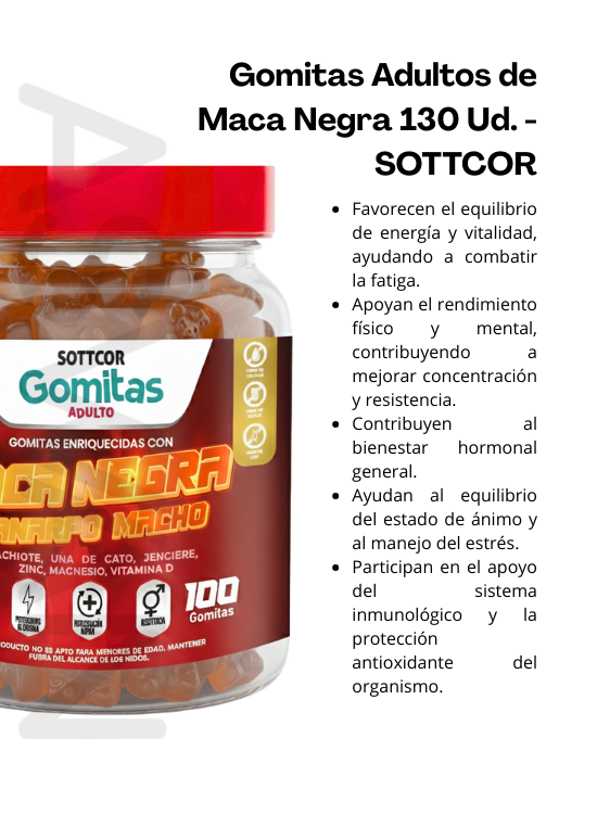 GOMITAS ADULTOS DE MACA NEGRA 130 UD. - SOTTCOR - 2