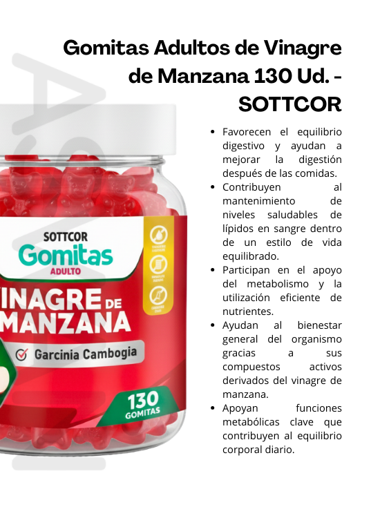 GOMITAS ADULTOS DE VINAGRE DE MANZANA 130 UD. - SOTTCOR - 2